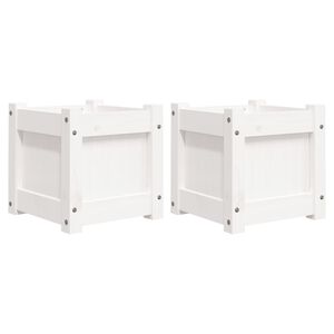 vidaXL Jardini&egrave;res 2 pcs blanc bois de pin massif