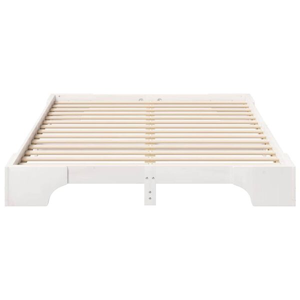 vidaXL Cadre de lit Blanc 140 x 220 cm Pin massif