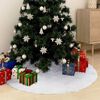 vidaXL Jupe de sapin de No&euml;l blanche 122 cm en fausse fourrure