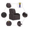 vidaXL Fauteuil inclinable de massage électrique Marron foncé Tissu