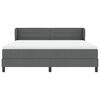 vidaXL Lit boxspring avec matelas Gris foncé 180 x 200 cm tissu