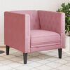 vidaXL Fauteuil Chesterfield rose velours