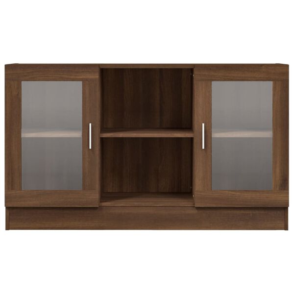 vidaXL Armoire à vitrine Chêne marron 120x30,5x70 cm Bois d'ingénierie