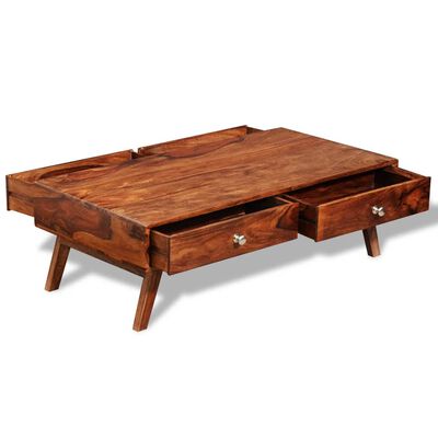 vidaXL Table basse avec 4 tiroirs 35 cm Bois massif de Sesham