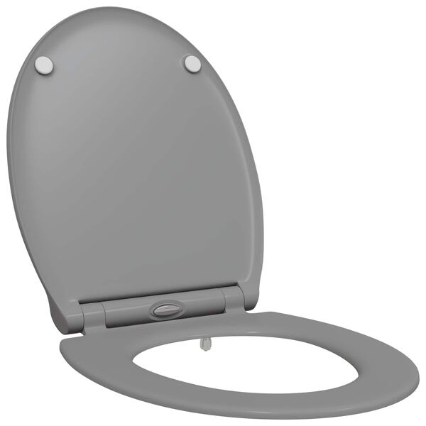 vidaXL Si&egrave;ge de toilette Gris 47 x 37,5 x 3,8 cm Duroplast