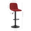 vidaXL Tabourets de bar lot de 2 rouge bordeaux velours