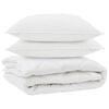 vidaXL Duvet toutes saisons avec oreiller 3 pi&egrave;ces Blanc Microfibre