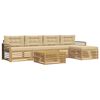 vidaXL Ensemble de canap&eacute;s d'ext&eacute;rieur 7 pcs Blanc et Beige Polyester