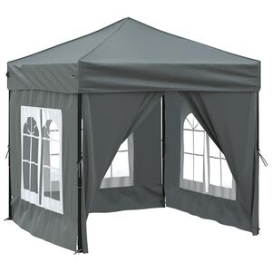 vidaXL Tente de r&eacute;ception pliable avec parois Anthracite 2x2 m