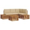 vidaXL 5 pc Ensemble de canap&eacute;s d'ext&eacute;rieur Naturel et Beige