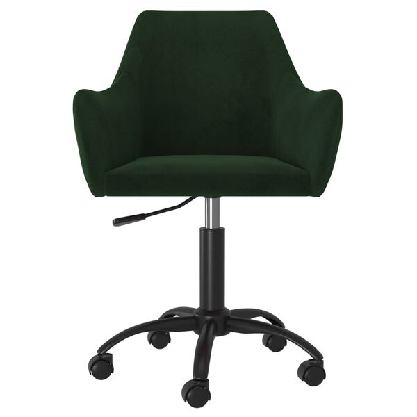 vidaXL Chaises pivotantes &agrave; manger lot de 2 vert fonc&eacute; velours