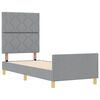 vidaXL Cadre de lit avec t&ecirc;te de lit Gris clair 80 x 200 cm tissu