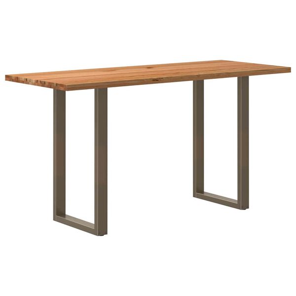 vidaXL Table de bar rectangulaire en bois massif de ch&ecirc;ne marron clair 200 x 80 x 102 cm