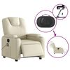 vidaXL Fauteuil de massage inclinable électrique crème similicuir