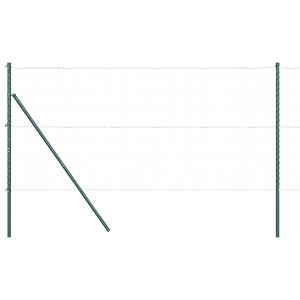 vidaXL Poteau de cl&ocirc;ture ench&acirc;ss&eacute; 7 pc Vert Acier enduit de poudre