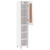 vidaXL Buffet haut Blanc brillant 34,5x34x180 cm Bois d'ing&eacute;nierie