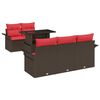 vidaXL Ensemble de canap&eacute; de jardin 6 pcs Marron polyrotin