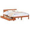 vidaXL Cadre de lit avec tiroir 3 pcs Cire marron Bois de Pin Massif