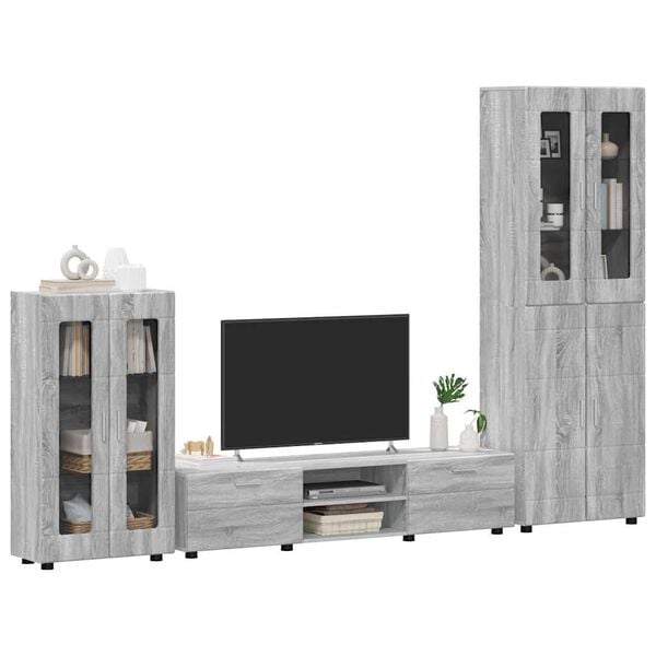 vidaXL Ensemble meuble TV FLORIN Gris Sonoma Bois d'ing&eacute;nierie