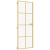 vidaXL Porte int&eacute;rieure mince dor&eacute; 76x201,5 cm verre tremp&eacute; aluminium