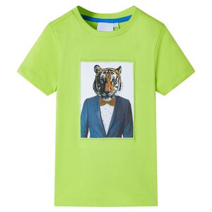 T-shirt pour enfants avec manches courtes vert citron 116