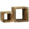 vidaXL Unites TV 2 pc Marron 36 x 30 x 36 cm Bois de mangue massif