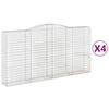 vidaXL Paniers à gabions arqués 4 pcs 400x50x200/220 cm Fer galvanisé