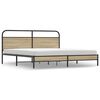 vidaXL Cadre de lit en m&eacute;tal sans matelas ch&ecirc;ne fum&eacute; 183x213 cm