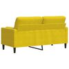 vidaXL Canap&eacute; 2 places avec oreillers d&eacute;coratifs jaune 140 cm velours