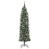 vidaXL Arbre de No&euml;l artificiel slim avec 300 LED Vert et blanc 210 cm