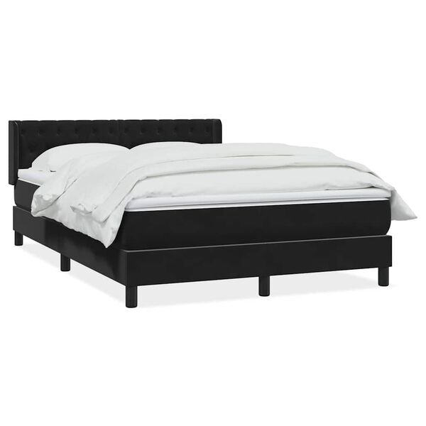 vidaXL Sommier &agrave; lattes de lit avec matelas noir 160x220 cm velours