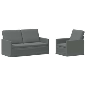 vidaXL Ensemble de Canap&eacute;s 2 pcs Gris fonc&eacute; Tissu