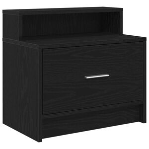 vidaXL Table de chevet avec tiroir ch&ecirc;ne noir 51x31x47 cm