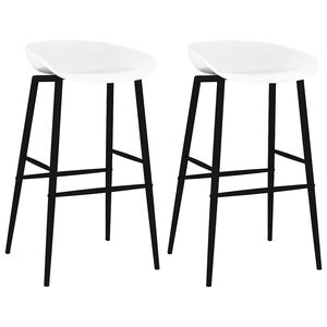 vidaXL Chaises de bar lot de 2 blanc