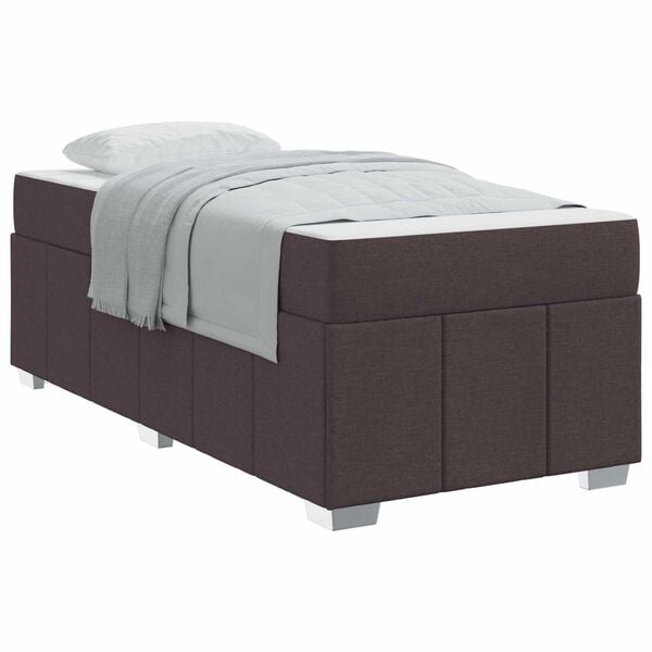 vidaXL Cadre de lit avec matelas Marron fonc&eacute; 120 x 190 cm tissu