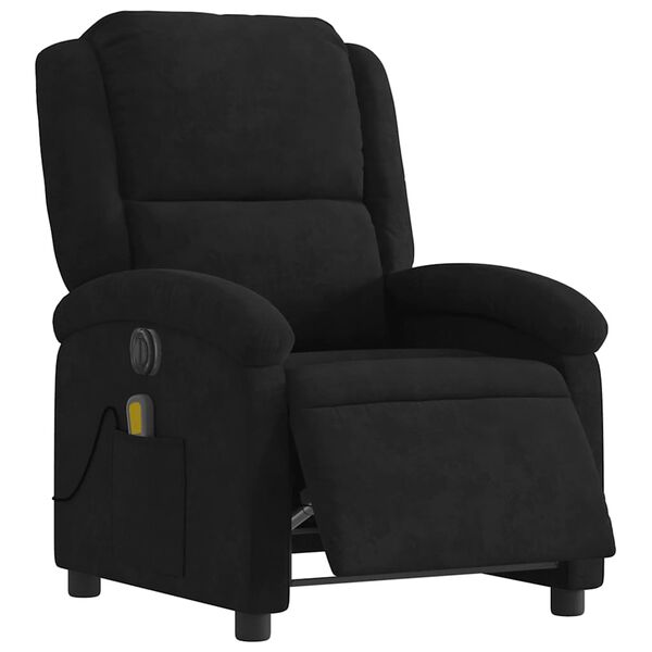 vidaXL Fauteuil inclinable de massage &eacute;lectrique noir velours
