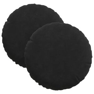 vidaXL Coussins de si&egrave;ge 2 pcs Noir &Oslash; 40 x 13 cm Velours