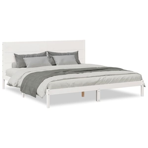 vidaXL Cadre de lit extra long sans matelas 180x220 cm bois massif