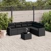 vidaXL Salon de jardin 7 pcs avec coussins noir r&eacute;sine tress&eacute;e