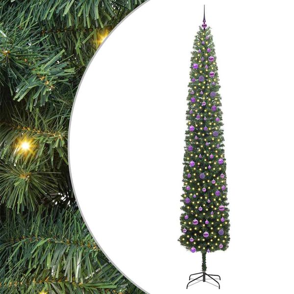 vidaXL Sapin de No&euml;l artificiel Vert 270 cm PVC et acier et plastique