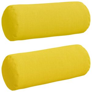 vidaXL Coussins d'accent 2 pcs Jaune clair &Oslash; 15 x 40 cm tissu