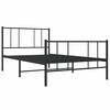 vidaXL Cadre de lit m&eacute;tal sans matelas avec pied de lit noir 80x200 cm