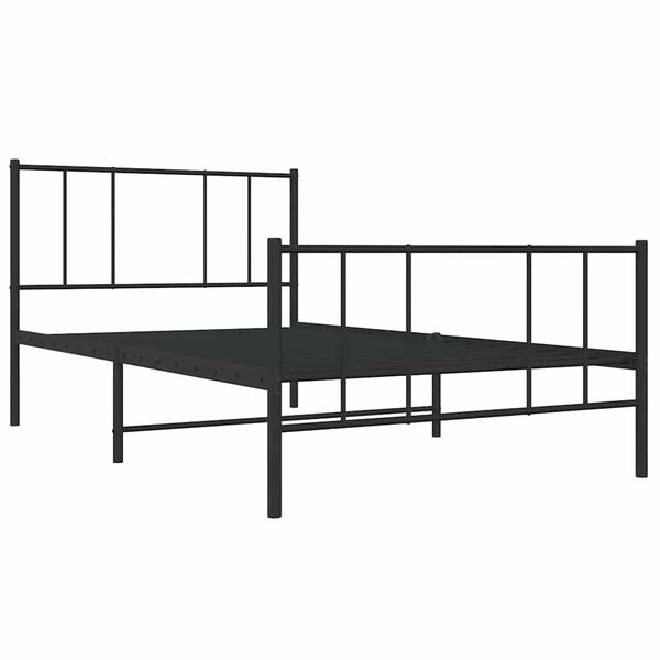 vidaXL Cadre de lit m&eacute;tal sans matelas avec pied de lit noir 80x200 cm