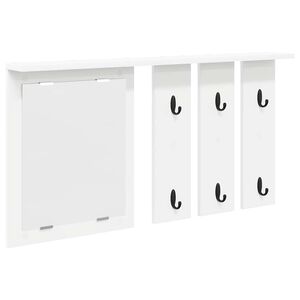 vidaXL Porte-manteau mural Blanc 85 x 10 x 45 cm Bois d'ing&eacute;nierie