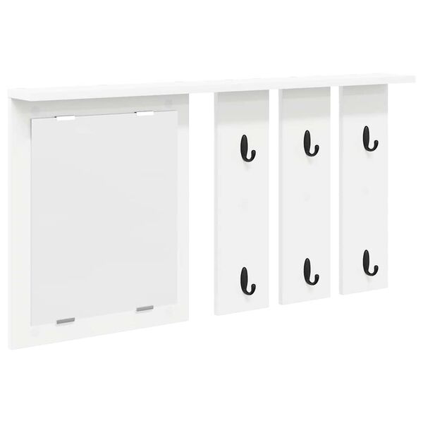 vidaXL Porte-manteau mural Blanc 85 x 10 x 45 cm Bois d'ing&eacute;nierie