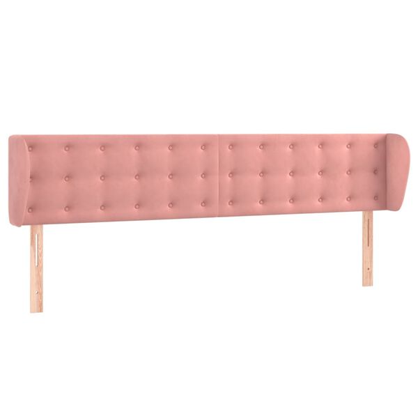 vidaXL T&ecirc;te de lit avec oreilles Rose 163x23x78/88 cm Velours