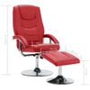 vidaXL Fauteuil inclinable avec repose-pied Rouge Similicuir
