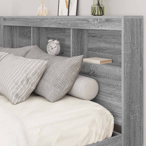 vidaXL Tête de lit de rangement Gris Sonoma 160 cm Bois d'ingénierie