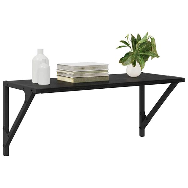 vidaXL &Eacute;tag&egrave;res Murales 2 pcs Ch&ecirc;ne noir 60 x 25 x 25,5 cm