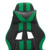 vidaXL Chaise de jeu Noir et vert Similicuir
